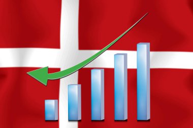 Konsept grafik Ekonomik düşüş Finans ve bayrak arkaplan muhasebe