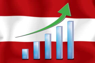 konsept grafik Ekonomik iyileştirme Finans ve bayrak arka planda muhasebe