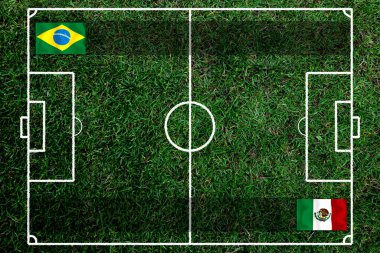 Ulusal Brezilya ile Meksika arasındaki futbol kupası yarışması.