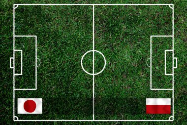 Ulusal Japonya ile Polonya arasındaki futbol kupası yarışması.