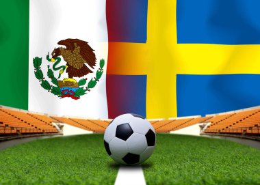 Ulusal Meksika ile İsveç arasındaki futbol kupası yarışması.