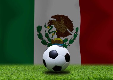 Meksika bayrağı ve futbol topu