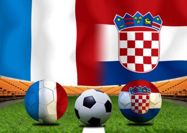 Ulusal Fransa ile Hırvatistan arasındaki futbol kupası yarışması.