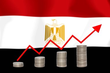 konsept grafik Ekonomik iyileştirme Finans ve bayrak arka planda muhasebe