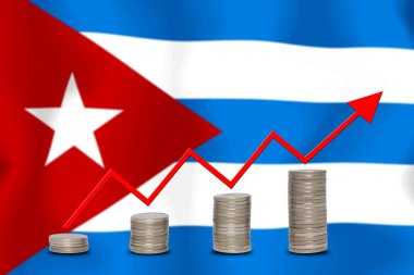 konsept grafik Ekonomik iyileştirme Finans ve bayrak arka planda muhasebe