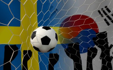 Ulusal Güney Kore ile İsveç arasındaki futbol kupası yarışması.