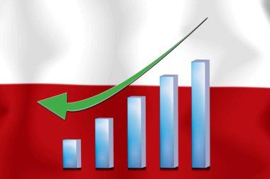 Konsept grafik Ekonomik düşüş Finans ve bayrak arkaplan muhasebe