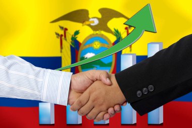 Arka plan olarak ANDORRA bayrağı ile el sıkışma veya sözleşme.