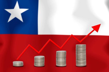 konsept grafik Ekonomik iyileştirme Finans ve bayrak arka planda muhasebe