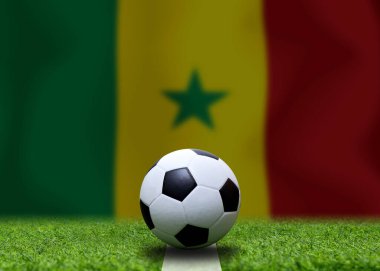Senegal bayrağı ve futbol topu