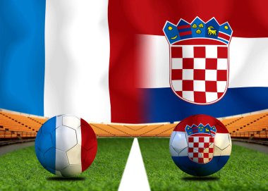 Ulusal Fransa ile Hırvatistan arasındaki futbol kupası yarışması.