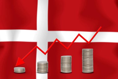 Konsept grafik Ekonomik düşüş Finans ve bayrak arkaplan muhasebe