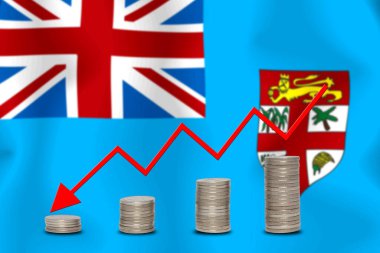 Konsept grafik Ekonomik düşüş Finans ve bayrak arkaplan muhasebe