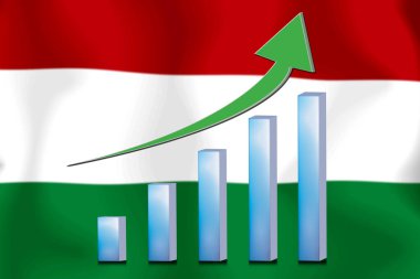 konsept grafik Ekonomik iyileştirme Finans ve bayrak arka planda muhasebe