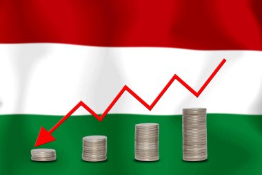 Konsept grafik Ekonomik düşüş Finans ve bayrak arkaplan muhasebe
