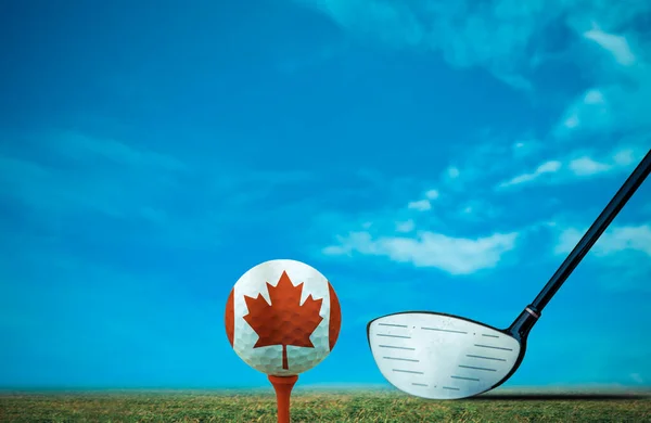 Golf ball Canada vintage color.