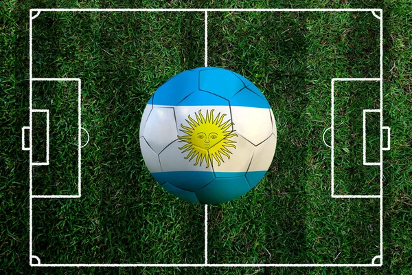 Σημαία Αργεντινής Και Μπάλα Ποδοσφαίρου Έννοια Αθλητισμού — Φωτογραφία Αρχείου