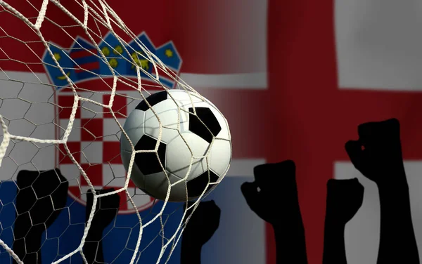 Fotboll Cup Tävling Mellan Den Nationella Kroatiska Och Nationella England — Stockfoto