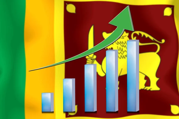 Koncept Graf Ekonomické Zlepšení Finance Účetnictví Pozadí Vlajky — Stock fotografie