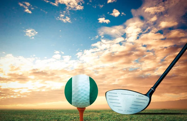 Golf Míč Nigeria Vintage Barva — Stock fotografie
