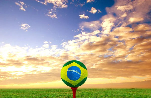 Bola Golfe Brasil Fundo — Fotografia de Stock