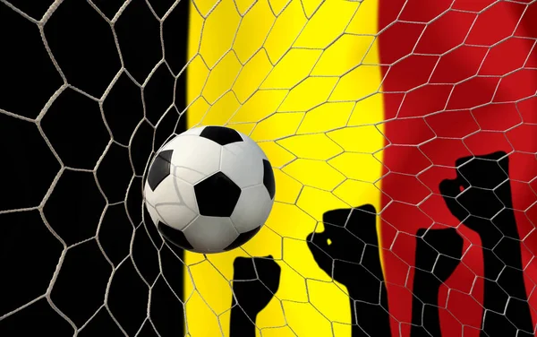 Belgische Flagge Und Fußball — Stockfoto
