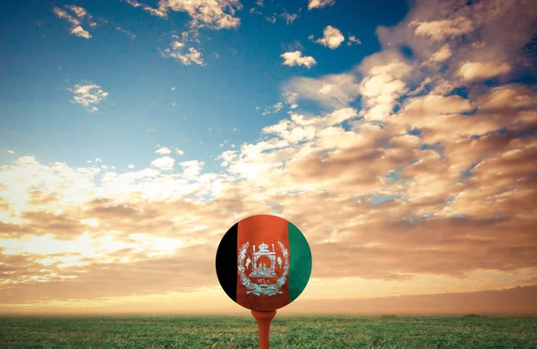 Golf Míč Afghánistán Pozadí — Stock fotografie