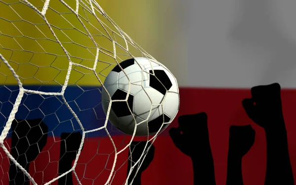 哥伦比亚和波兰国家杯足球赛 — 图库照片