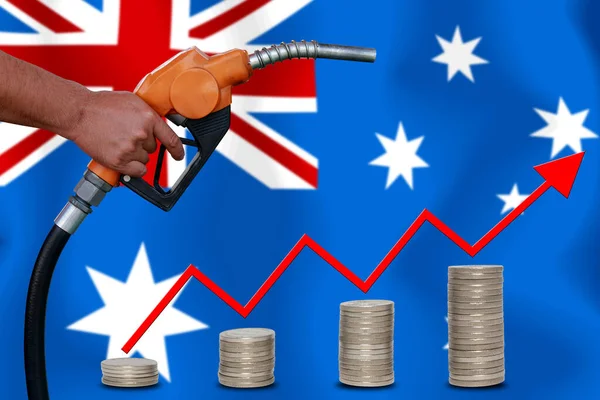 concept  World oil price Chart on Australia  flag background