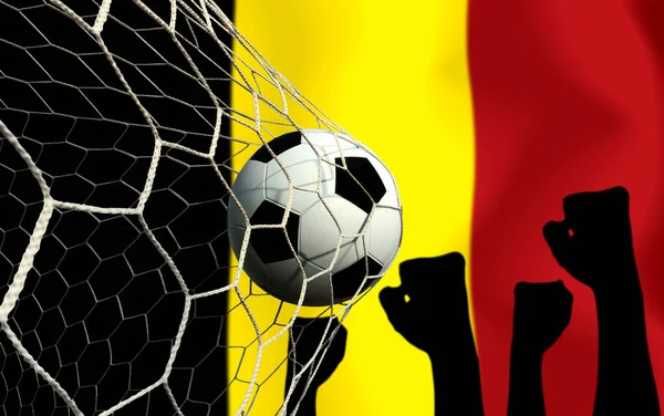 Belgische Flagge Und Fußball — Stockfoto