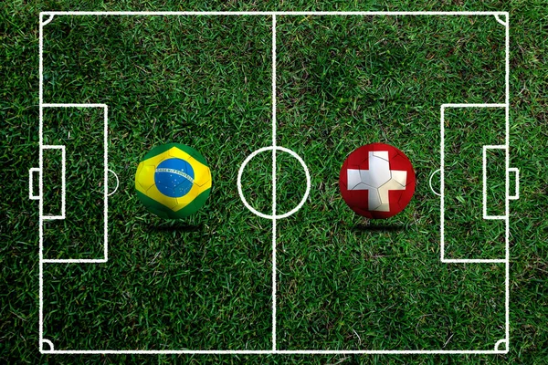 Coupe Football Entre Brésil National Suisse Nationale — Photo
