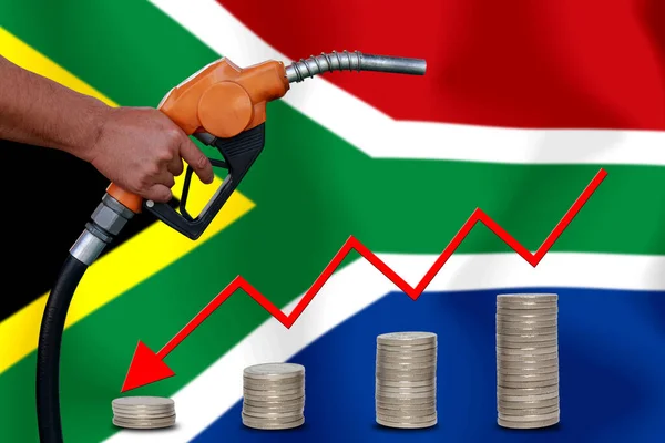 concept  World oil price Chart on  flag background