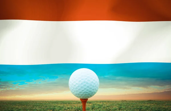 Golf Ball Luxembourg Vintage Color — Stock Photo, Image