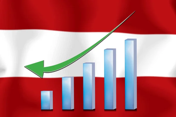 Gráfico Conceito Declive Econômico Finanças Contabilidade Fundo Bandeira — Fotografia de Stock