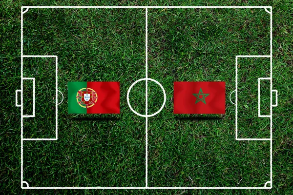 Fotboll Cup Tävling Mellan Den Nationella Portugal Och Nationella Marocko — Stockfoto