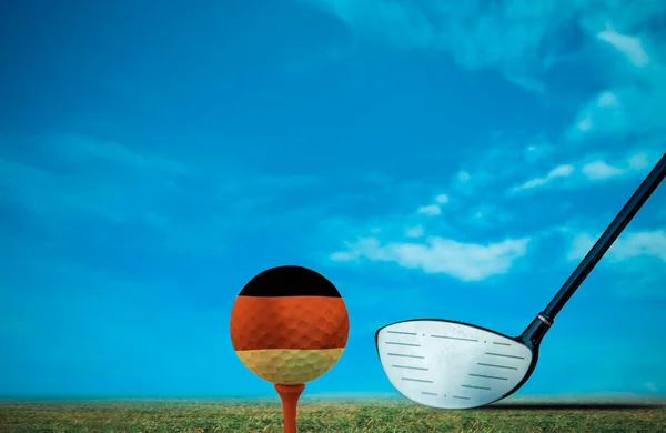 Golfboll Tysk Vintage Färg — Stockfoto