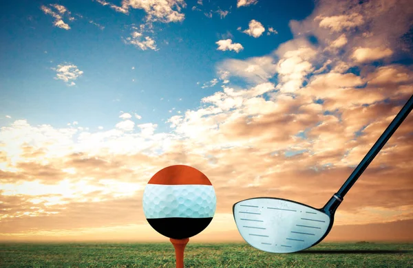 Golf Ball Yemen Vintage Color — Stock Photo, Image