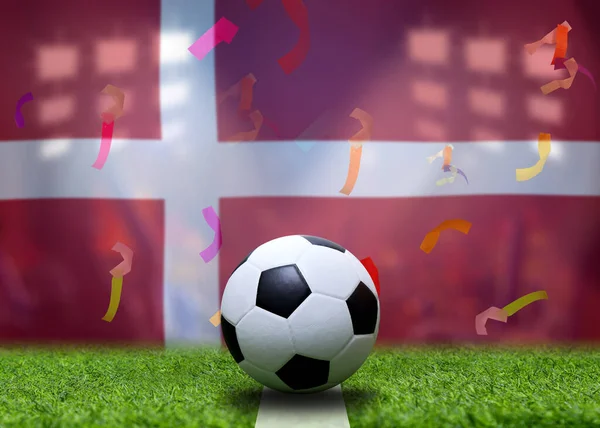 Drapeau Danemark Ballon Football Concept Sport — Photo
