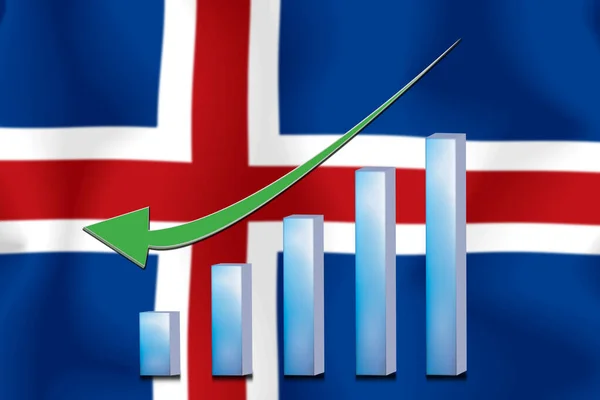 Concept Graph Οικονομική Κατάβαση Χρηματοοικονομική Και Λογιστική Φόντο Σημαίας — Φωτογραφία Αρχείου