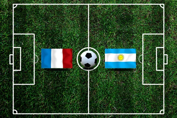 Coupe Football Entre France Nationale Argentine Nationale — Photo