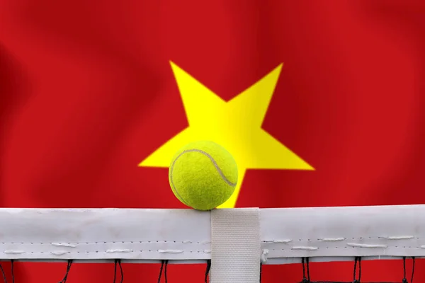 Теннисный Мяч Сетке Фоне Флага — стоковое фото