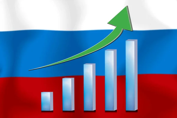 concept  graph The economic betterment Finance and accounting on  flag background