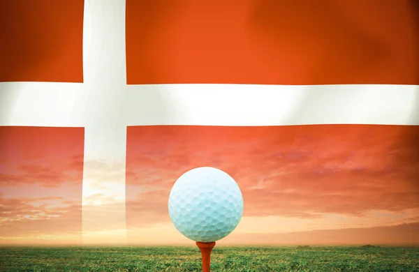 Golf ball Denmark vintage color.