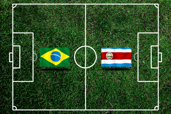 Ποδόσφαιρο Κύπελλο Ανταγωνισμού Μεταξύ Της Εθνικής Βραζιλίας Και Της Εθνικής — Φωτογραφία Αρχείου