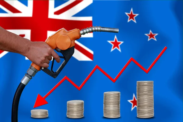 Concept World Oil Price Chart Flag Background — Stock Photo, Image