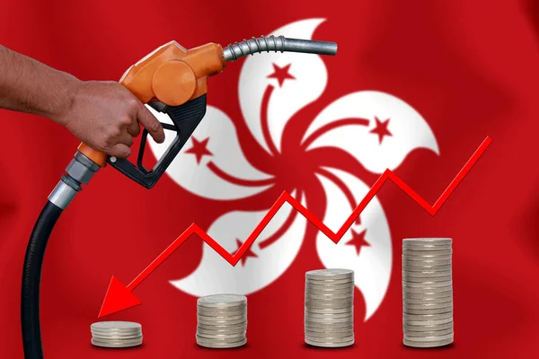 Concept World Oil Price Chart Flag Background — Stock Photo, Image