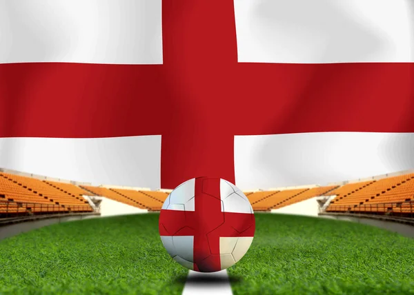 Bandera Inglaterra Balón Futbol Concept Sport — Foto de Stock