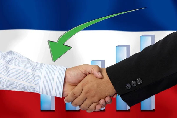 Handdruk Contract Samen Met Vlag Van Joegoslavië Als Achtergrond — Stockfoto