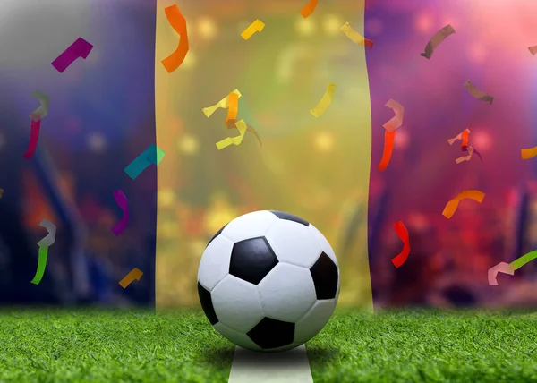 Bélgica Bandeira Futebol Ball Concept Sport — Fotografia de Stock