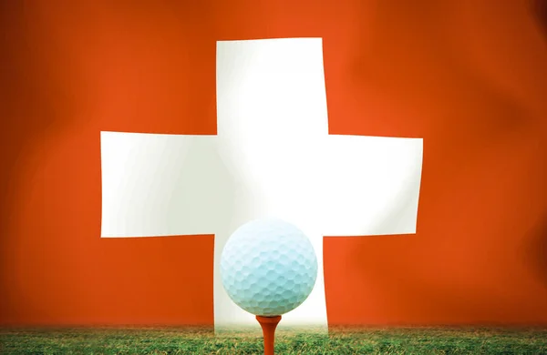 Golf Topu Sviçre Vintage Rengi — Stok fotoğraf